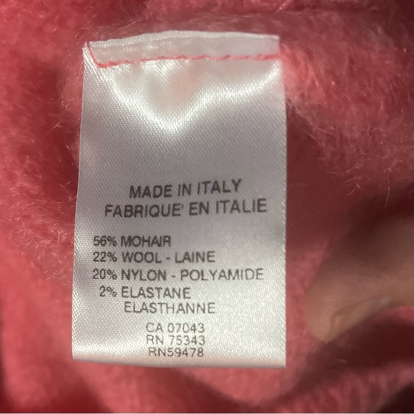 Womens Noos Orange Mohair Wool Blend Italian Knitwear Medium Sweater Neon Crop - Picture 8 of 9